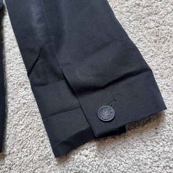 Rag & Bone Leather Collar Blazer Jacket Womens 4 Black Two-Button Preppy Career - Picture 10 of 12